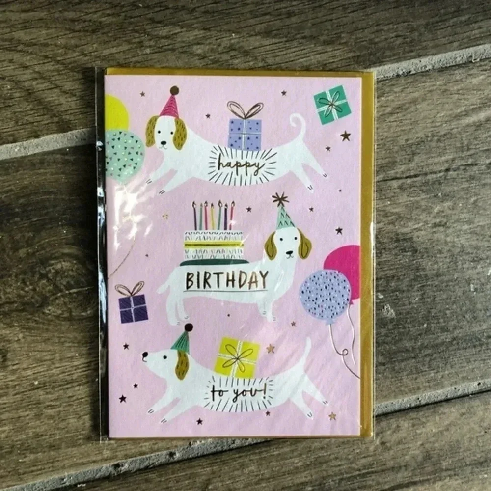 Dachshund birthday gift bag and card bundle